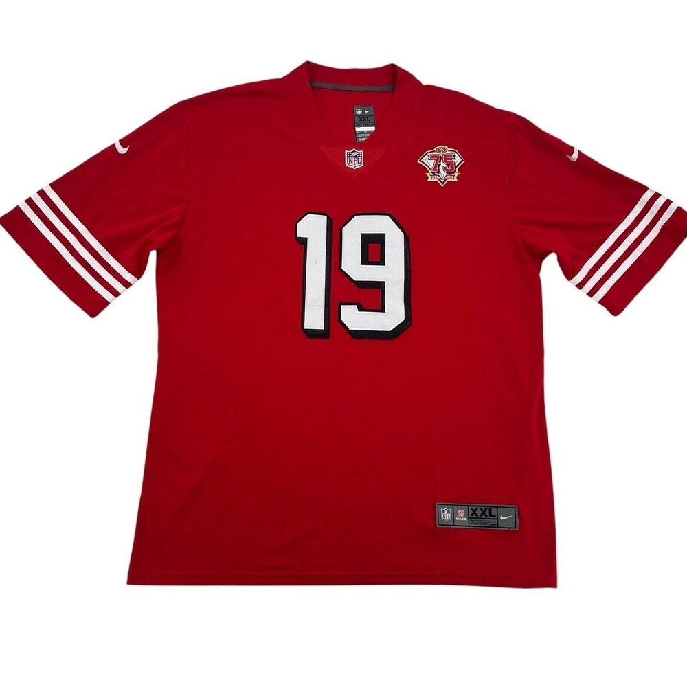 Nike Mens XXL San Francisco 49ers Deebo Samuel 19 Jersey Red 75th Anniversary